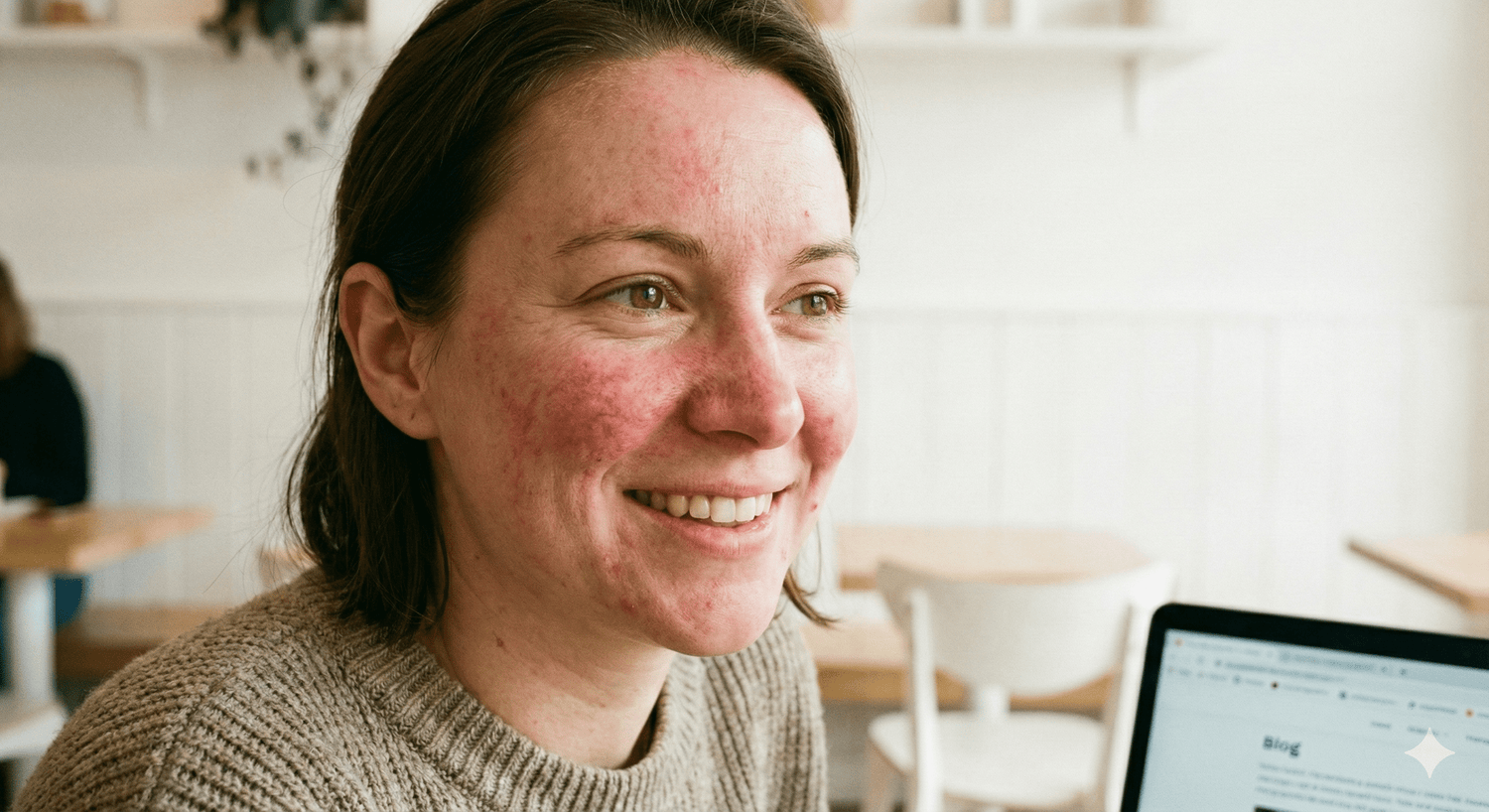 Rosacea eğilimli ciltlerde yanak bölgesinde kızarıklık görünümü