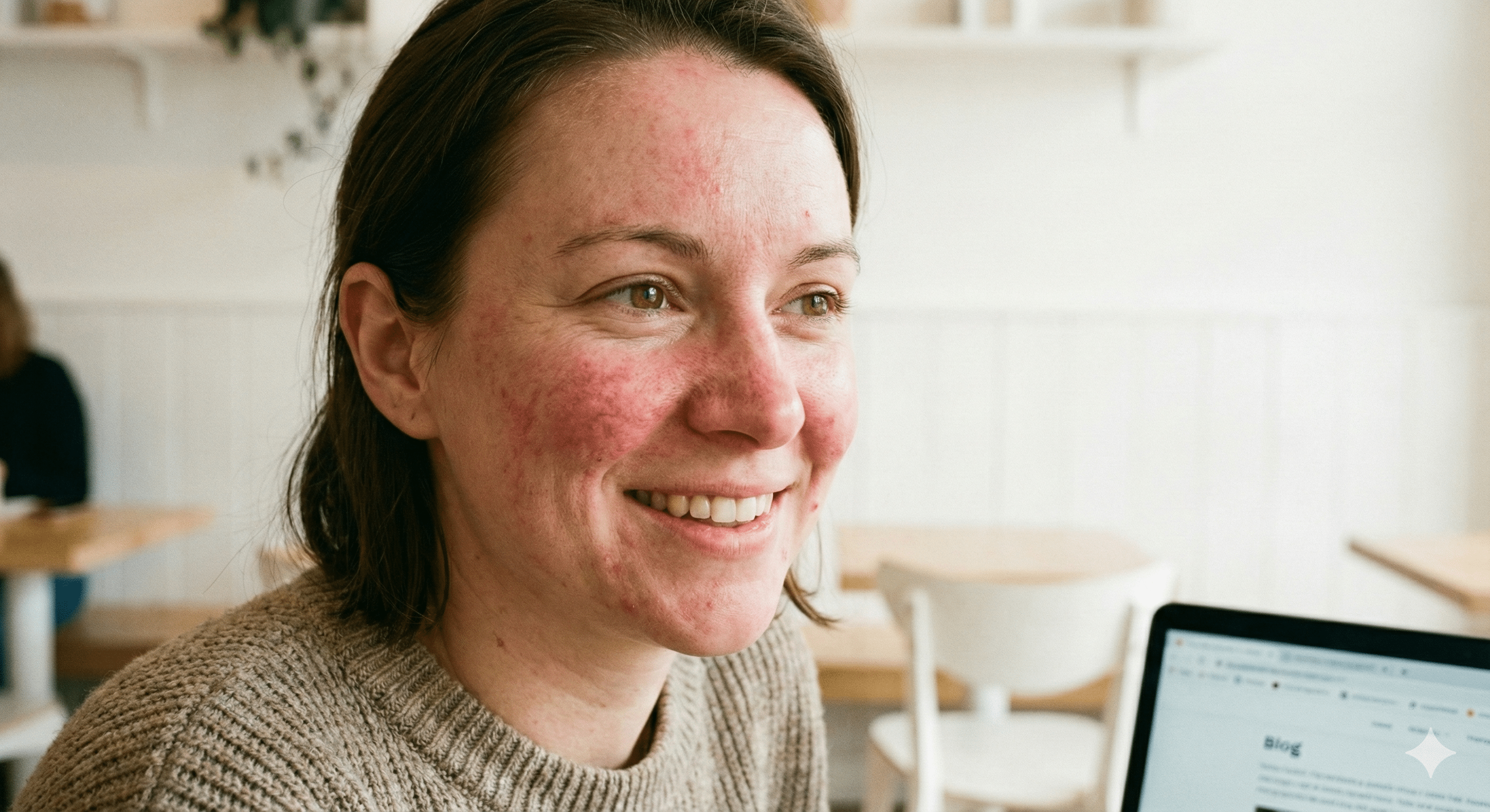 Rosacea eğilimli ciltlerde yanak bölgesinde kızarıklık görünümü